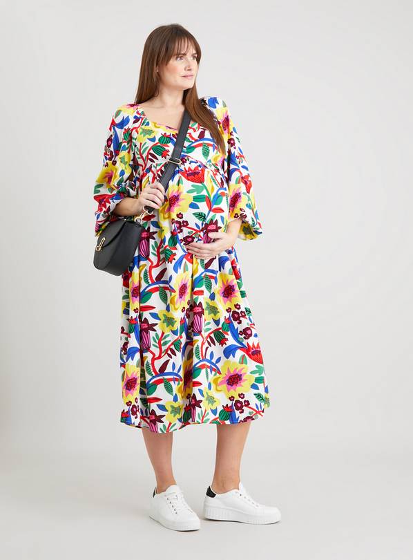 MATERNITY Mini Me Bold Floral Midi Dress - 8
